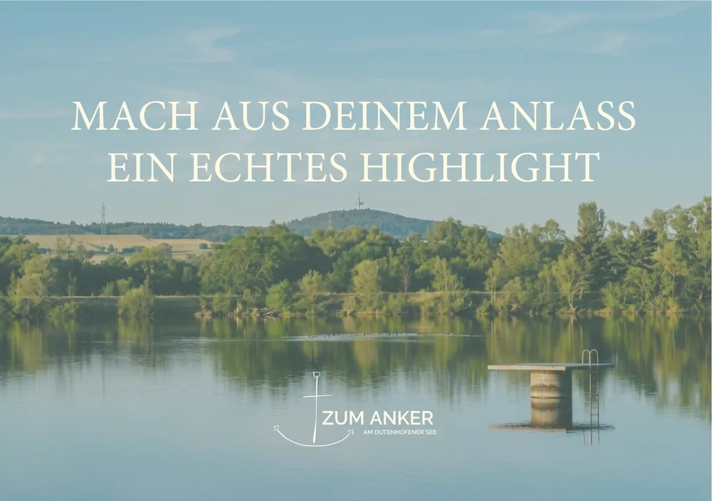 Titelseite der Anker Event-Broschüre mit Blick über den Dutenhofener See